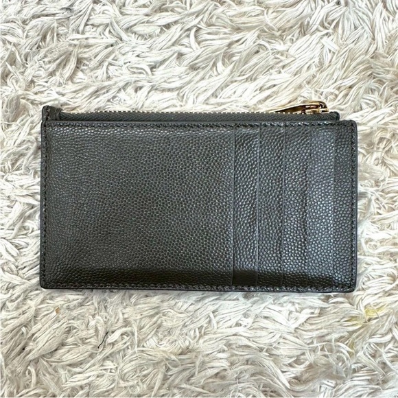 Yves Saint Laurent Metallic Gray Chevron Wallet - Picture 3 of 9